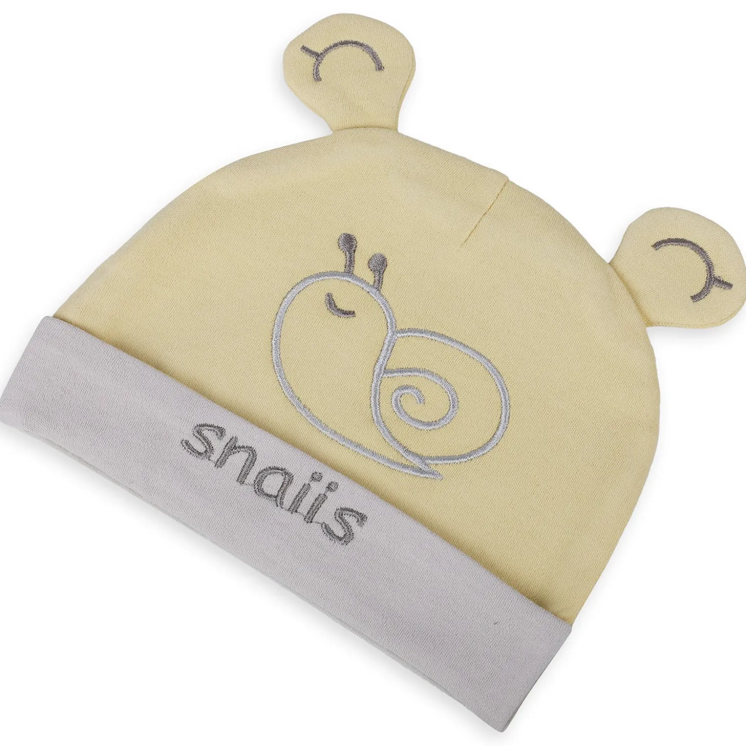 Baby Moo Lazy Snail Organic Soft Cotton Cap - Yellow