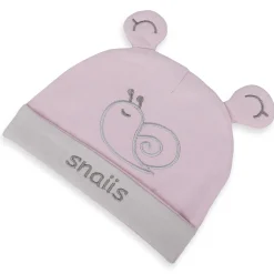 Baby Moo Lazy Snail Organic Soft Cotton Cap - Pink
