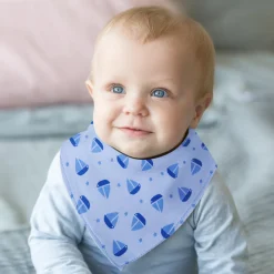 Baby Moo Liitle Ship Captain Cotton 3 Pack Bandana Bibs - White