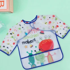 Baby Moo Lil Mischief Makers Long Sleeves Waterproof Wear Me Bib - Blue