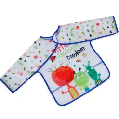 Baby Moo Lil Mischief Makers Long Sleeves Waterproof Wear Me Bib - Blue