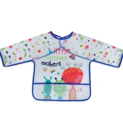 Baby Moo Lil Mischief Makers Long Sleeves Waterproof Wear Me Bib - Blue