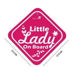 Baby Moo Little Lady On Board Car Safety Board With Vacuum Suction Cup Clip - Pink