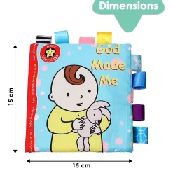 Baby Moo Little Learner Baby With Squeaker And Rustle Paper Sound Cloth Book - Blue