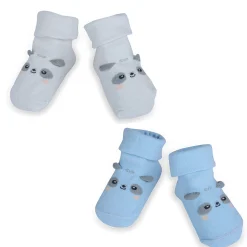 Baby Moo Little Puppy Anti-Skid 2 Pack Socks - Blue