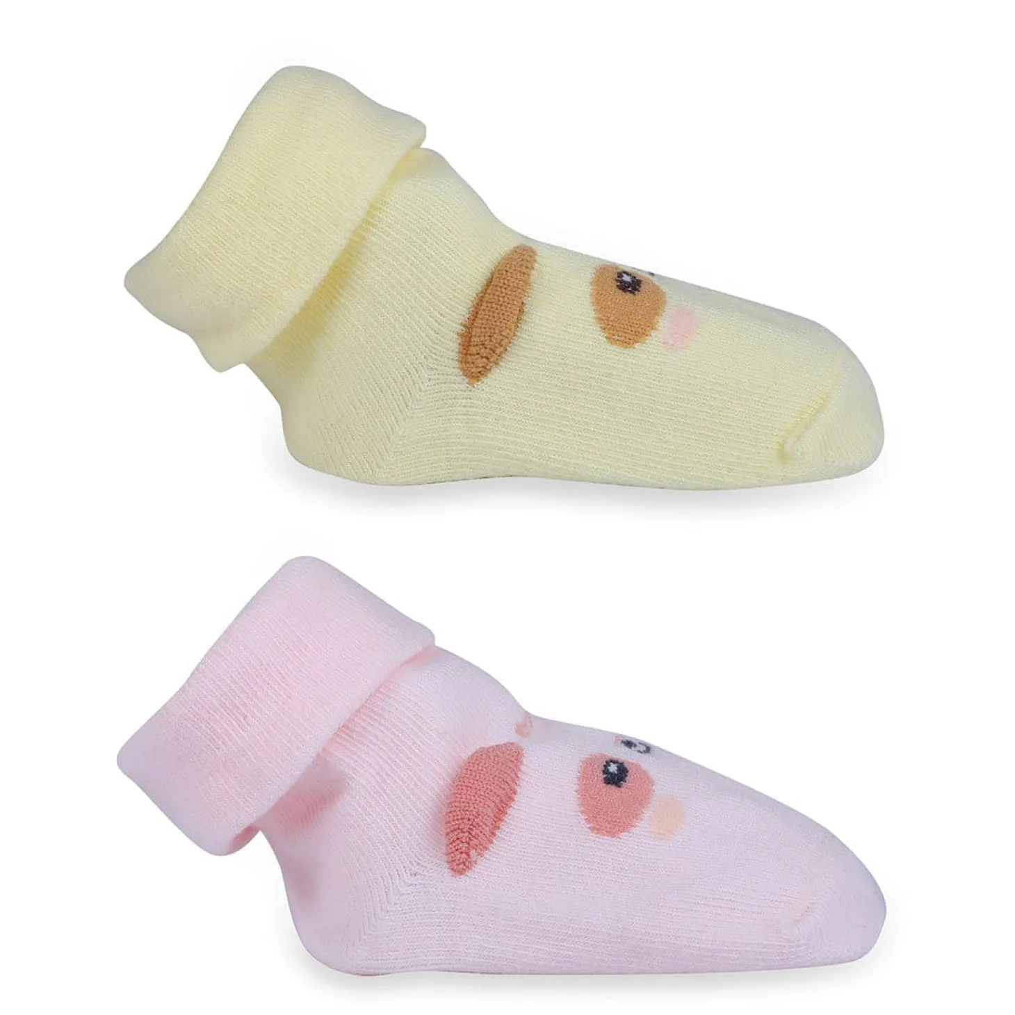 Baby Moo Little Puppy Anti-Skid 2 Pack Socks - Pink