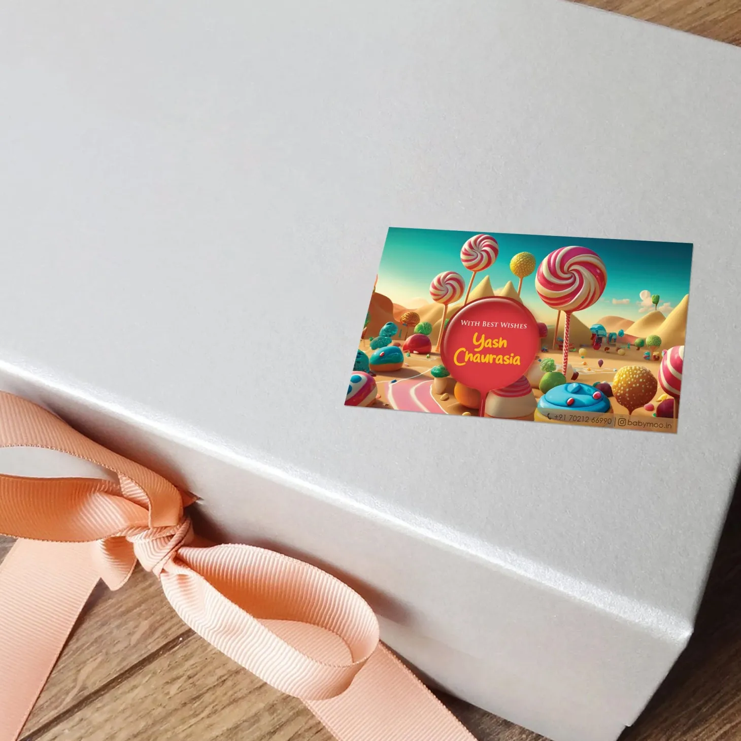 Baby Moo Lollipop 40 Gift Card Pack Personalised Wish Tags - Multicolour