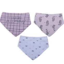 Baby Moo Love Mummy Cotton 3 Pack Bandana Bibs - Pink