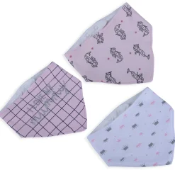 Baby Moo Love Mummy Cotton 3 Pack Bandana Bibs - Pink
