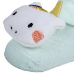 Baby Moo Magical Unicorn Cotton Anti-Skid 3D Socks - Mint Green