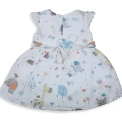 Baby Moo Magical World Bow Detail Short Sleeves Muslin Dress - Yellow