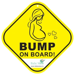 Baby Moo Mama On Board Pregnancy Safety Sign For Car With Vacuum Suction Cup Clip - Yellow
