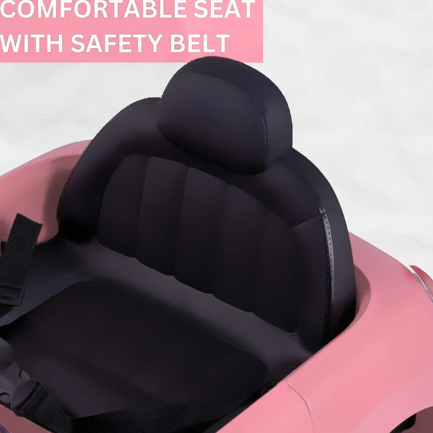 Baby Moo Mini Cooper Electric Ride-On Car for Kids | Rechargeable 12V Battery | Remote Control | USB MP3 Player | Ages 1-5 - Pink