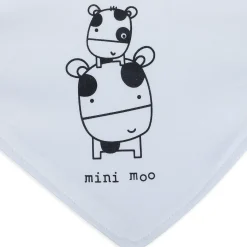 Baby Moo Mini Moo Cotton 3 Pack Bandana Bibs - White