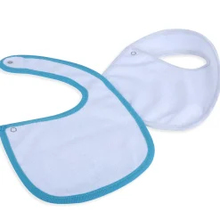 Baby Moo Mommy's Hero Racer Cotton 2 Pack Buttoned Feeding Bibs - Blue