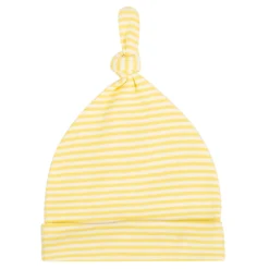 Baby Moo Mommy's Little Sunshine Knotted Infants Ultra Soft 100% Cotton All Season Pack of 3 Caps - Yellow