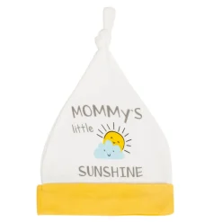 Baby Moo Mommy's Little Sunshine Knotted Infants Ultra Soft 100% Cotton All Season Pack of 3 Caps - Yellow