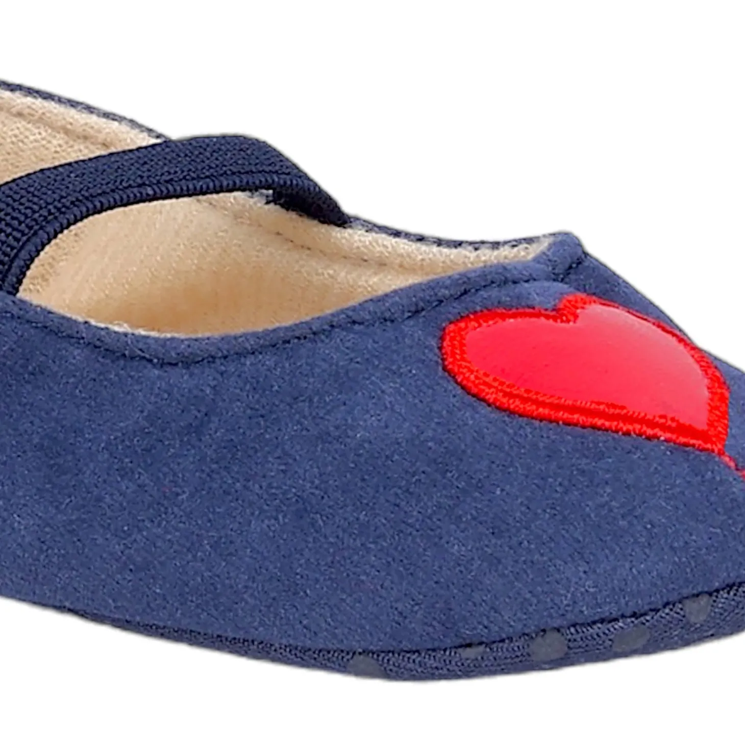 Baby Moo My Little Heart Anti-Skid Elastic Strap Ballerina Booties - Blue, Red