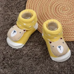 Baby Moo My Pet Cotton Anti-Skid 3D Socks - Yellow
