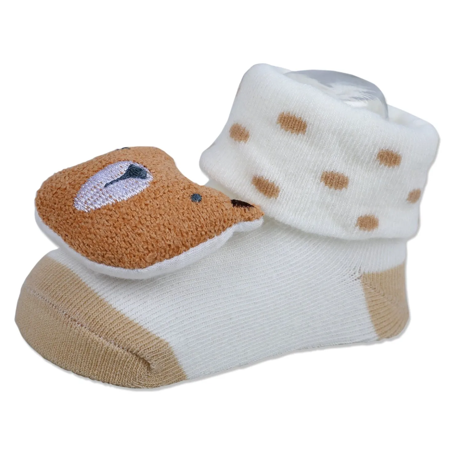 Baby Moo My Pet Cotton Anti-Skid 3D Socks - White
