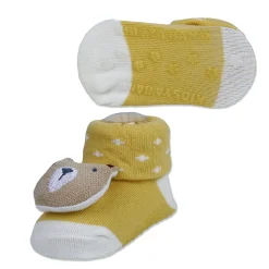 Baby Moo My Pet Cotton Anti-Skid 3D Socks - Yellow