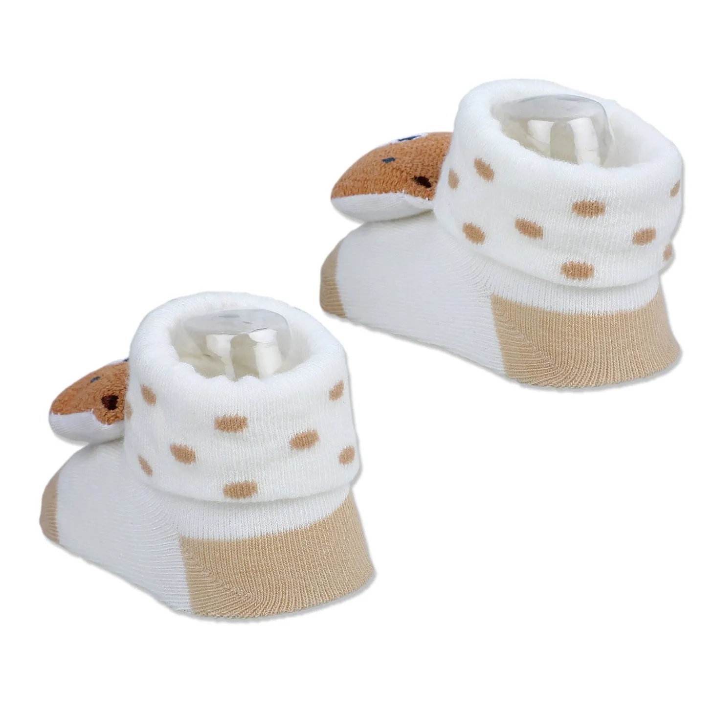 Baby Moo My Pet Cotton Anti-Skid 3D Socks - White