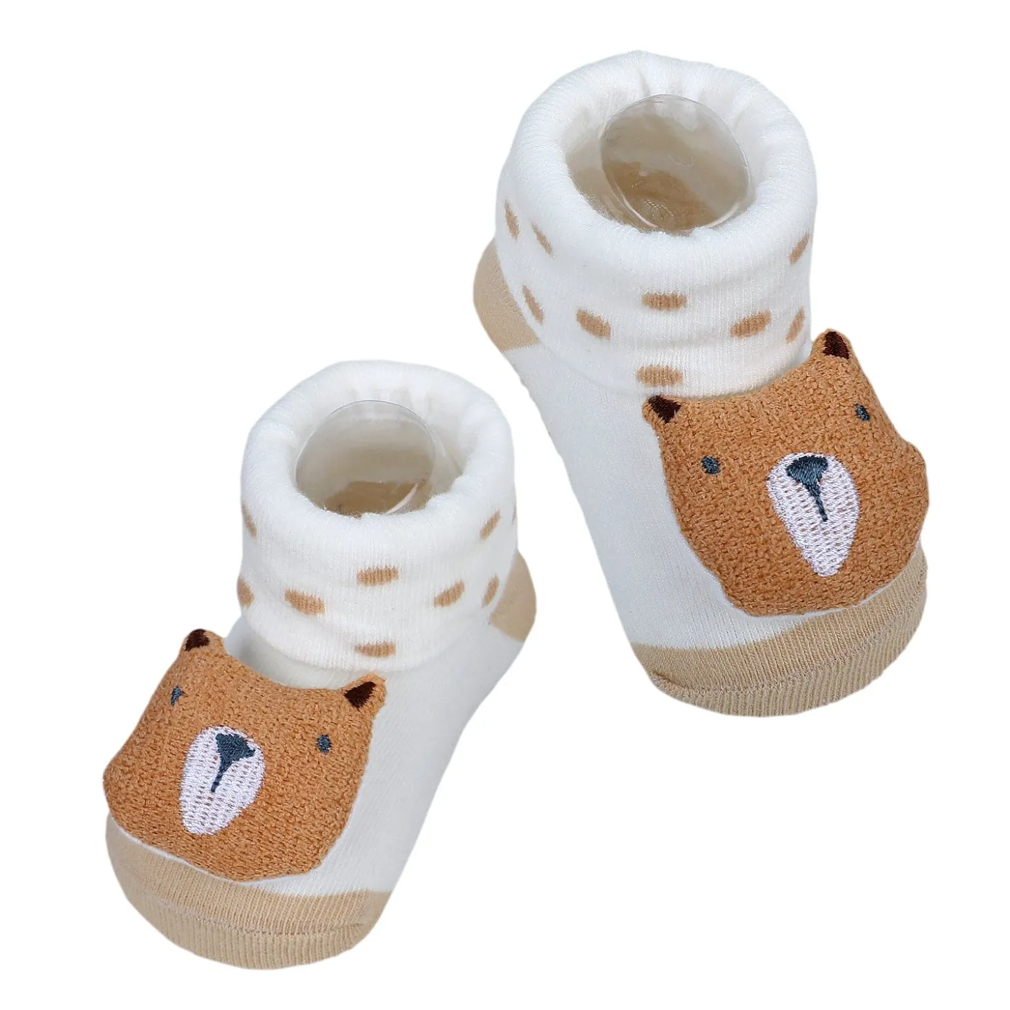 Baby Moo My Pet Cotton Anti-Skid 3D Socks - White