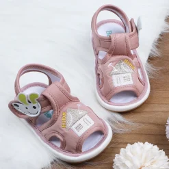Baby Moo My Pet's House Chu-Chu Sound Breathable Anti-Skid Sandals - Pink