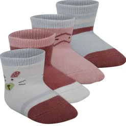 Baby Moo Nature Print Soft Socks Pack of 4 - Red, White
