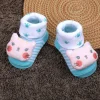 Baby Moo Naughty Cat Cotton Anti-Skid 3D Socks - Blue