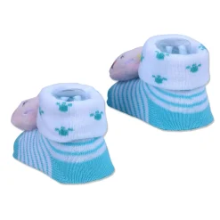 Baby Moo Naughty Cat Cotton Anti-Skid 3D Socks - Blue