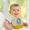 Baby Moo Naughty Elephant Premium Waterproof Crumb Catcher Bibs - Yellow