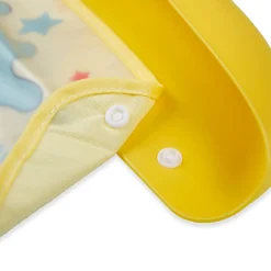 Baby Moo Naughty Elephant Premium Waterproof Crumb Catcher Bibs - Yellow