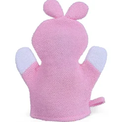 Baby Moo Naughty Rabbit Bath Time Fun Hand Puppet Loofah Bath Glove - Pink