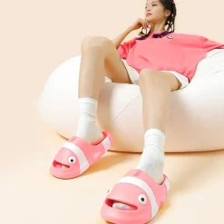 Baby Moo Nemo Waterproof Soft Slippers Anti-Skid Sliders - Pink