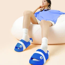 Baby Moo Nemo Waterproof Soft Slippers Anti-Skid Sliders - Blue
