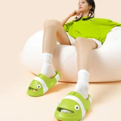 Baby Moo Nemo Waterproof Soft Slippers Anti-Skid Sliders - Green