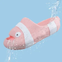 Baby Moo Nemo Waterproof Soft Slippers Anti-Skid Sliders - Pink