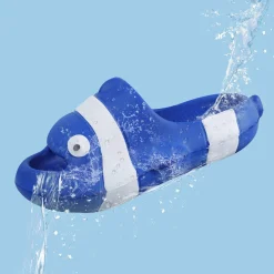 Baby Moo Nemo Waterproof Soft Slippers Anti-Skid Sliders - Blue