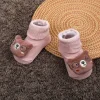 Baby Moo Nerdy Bear Cotton Anti-Skid 3D Socks - Peach