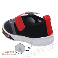 Baby Moo Ninja Rabbit Velcro Strap Anti-Skid Chu Chu Sound Sneakers - Black