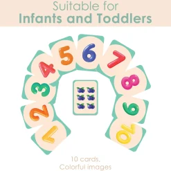 Baby Moo Numbers 1 To 10 Flash Cards - Green, Peach