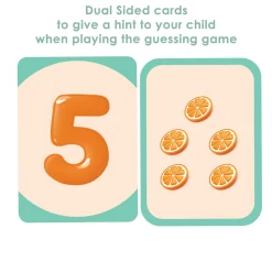 Baby Moo Numbers 1 To 10 Flash Cards - Green, Peach