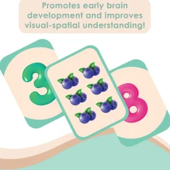 Baby Moo Numbers 1 To 10 Flash Cards - Green, Peach