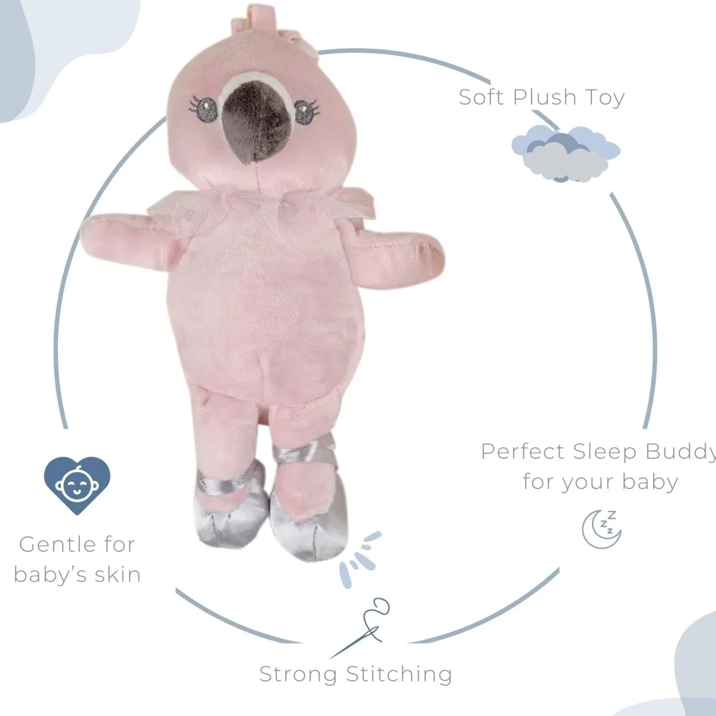 Baby Moo Owl Snuggle Buddy Soft Rattle and Plush Blanket Gift Toy Blanket - White