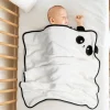 Baby Moo Panda Applique with 3D Ears Soft Blanket - White