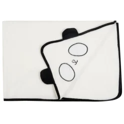 Baby Moo Panda Applique with 3D Ears Soft Blanket - White