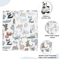 Baby Moo Panda Snuggle Buddy Soft Rattle and Plush Blanket Gift Toy Blanket - Black