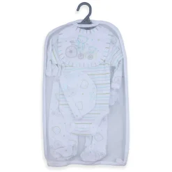 Baby Moo Papa Bear Infant Soft 5 pcs Romper Gift Set - White