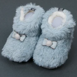 Baby Moo Papa's Angel Velcro Warm Furry Booties - Blue